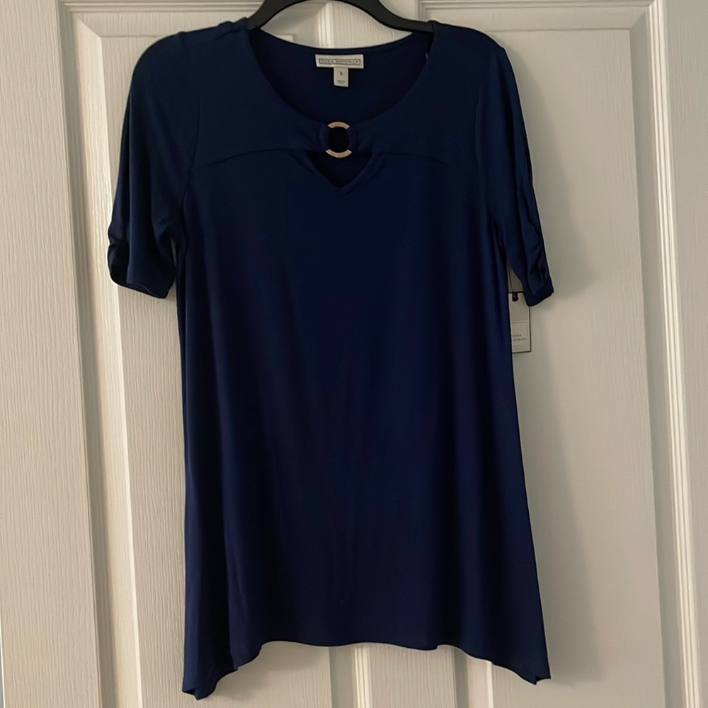 Dana Buchman ring top - Navy Blue color- size S - NWT